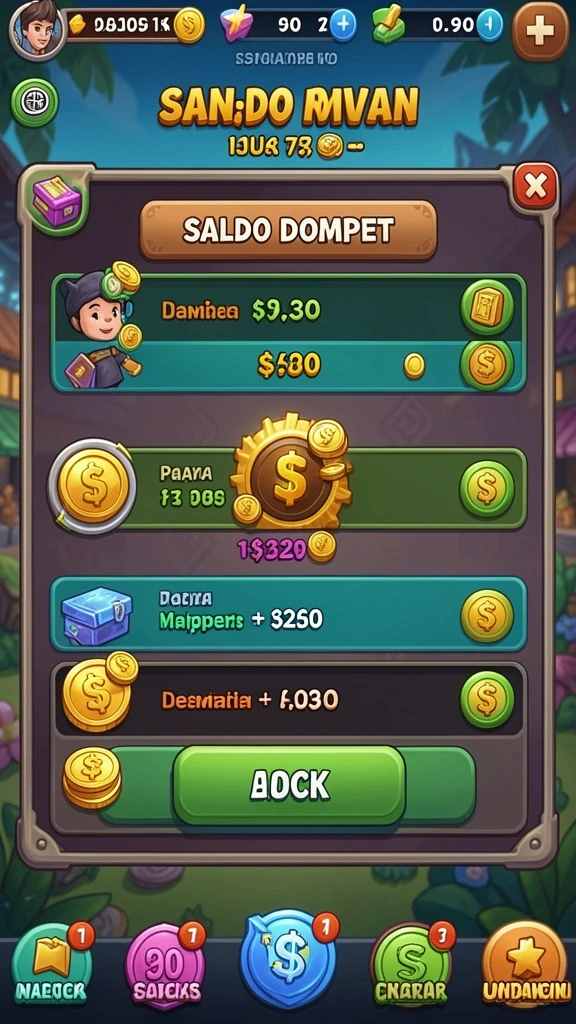 pagoda127 - Tangkapan layar fitur upgrade karakter dengan berbagai item.